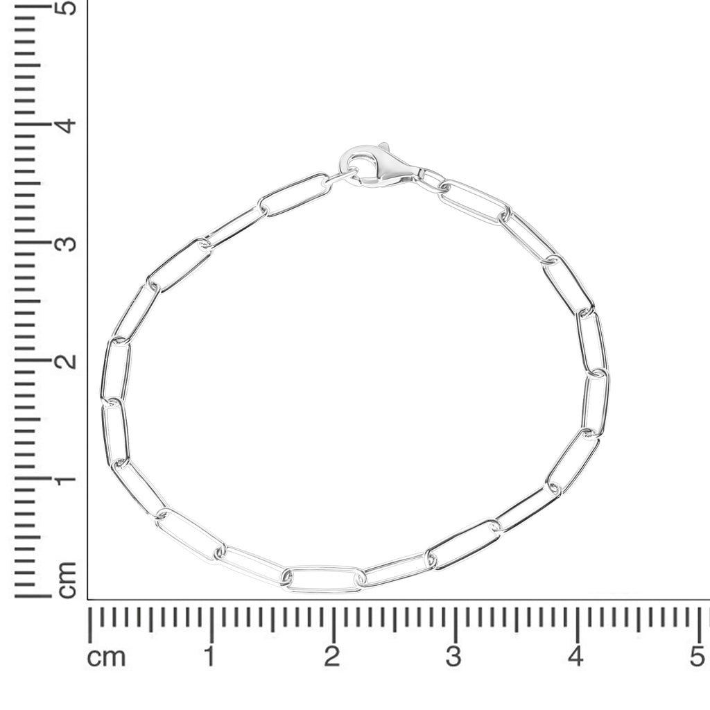 Armband 925/- Sterlingsilber Gliederarmband glanz weiß 19 cm