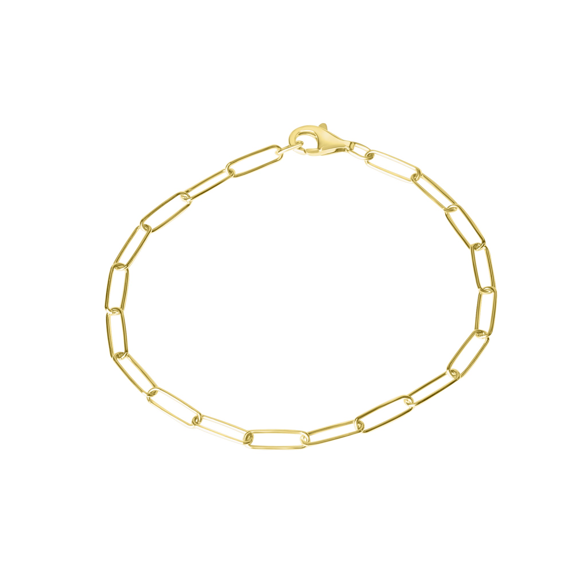 Armband 925/- Sterlingsilber Gliederarmband glanz vergoldet 19 cm