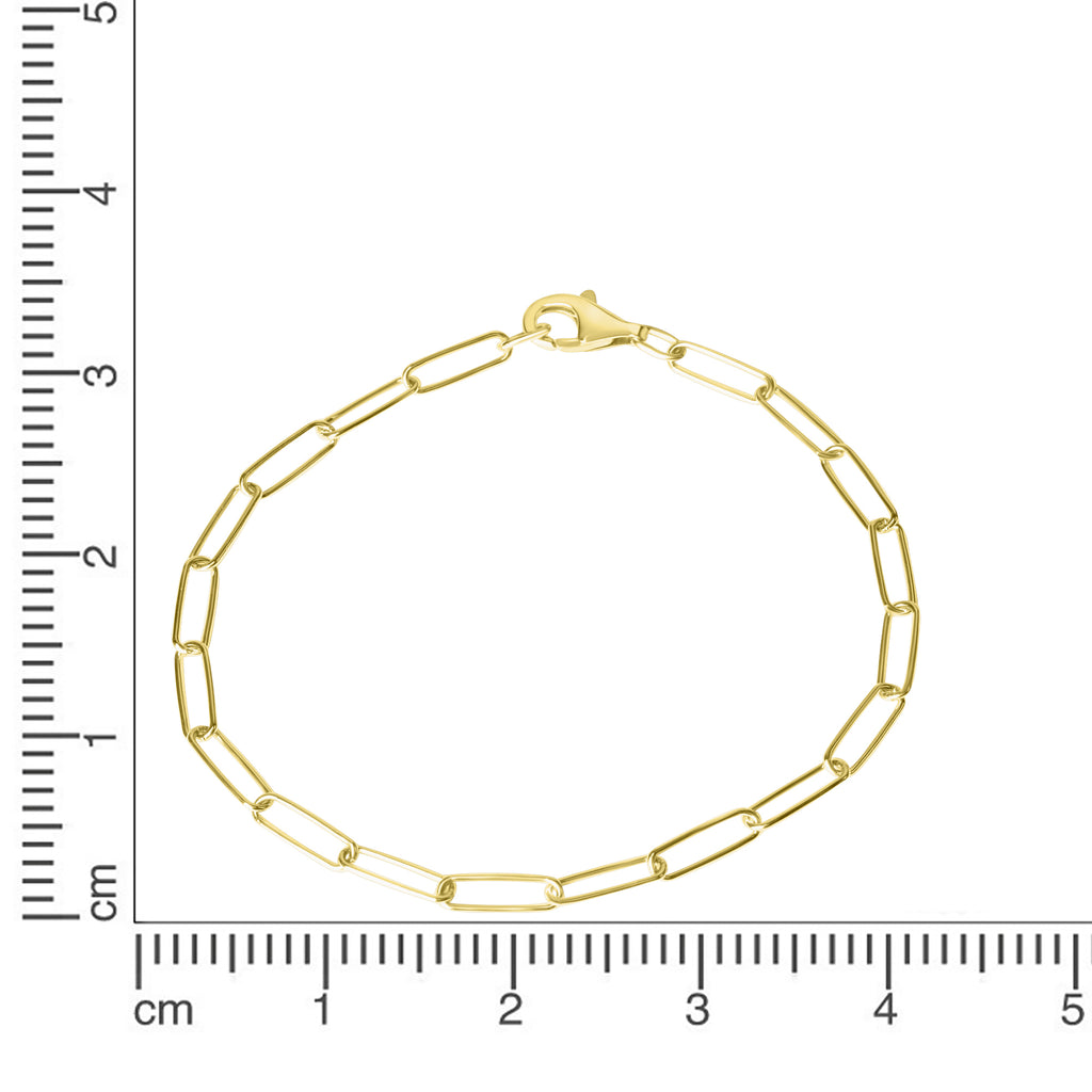 Armband 925/- Sterlingsilber Gliederarmband glanz vergoldet 19 cm