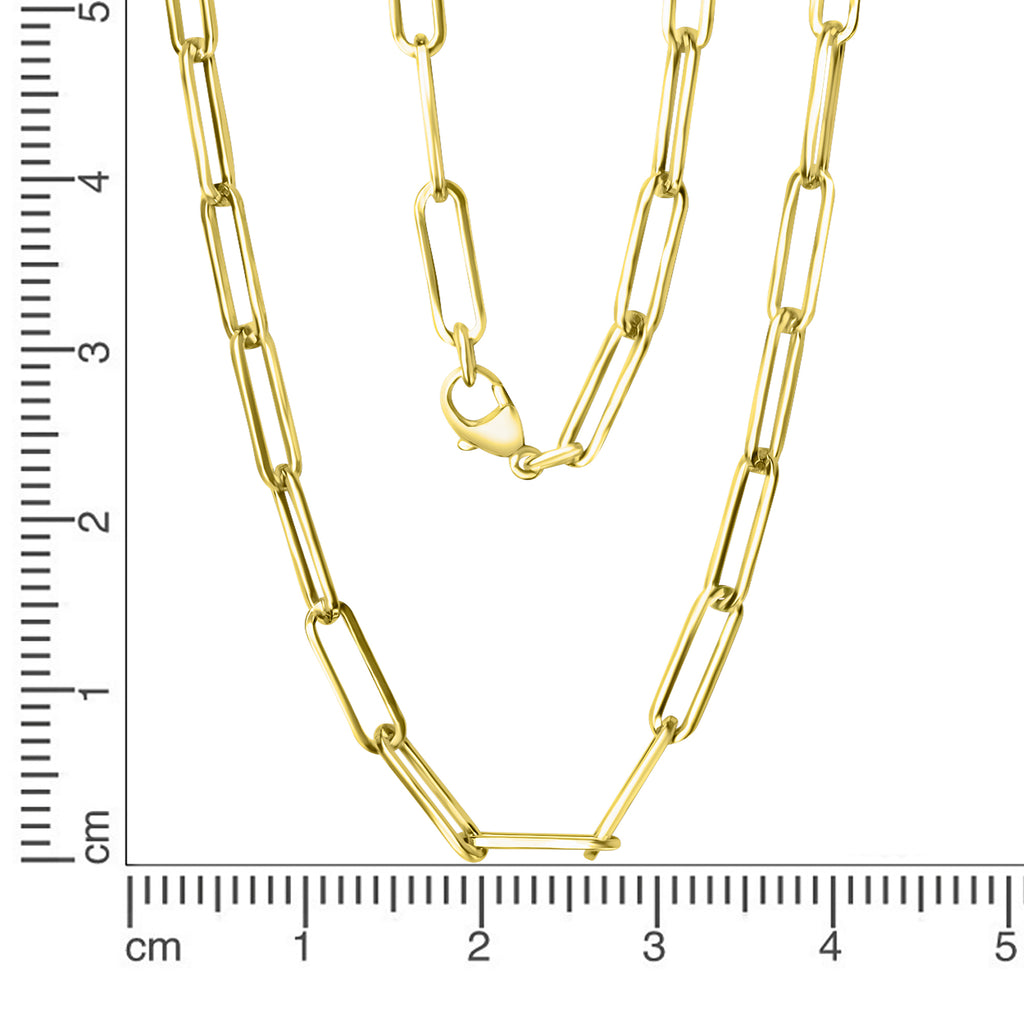 Collier 925/- Sterling Silber vergoldet Gliederkette 50 cm