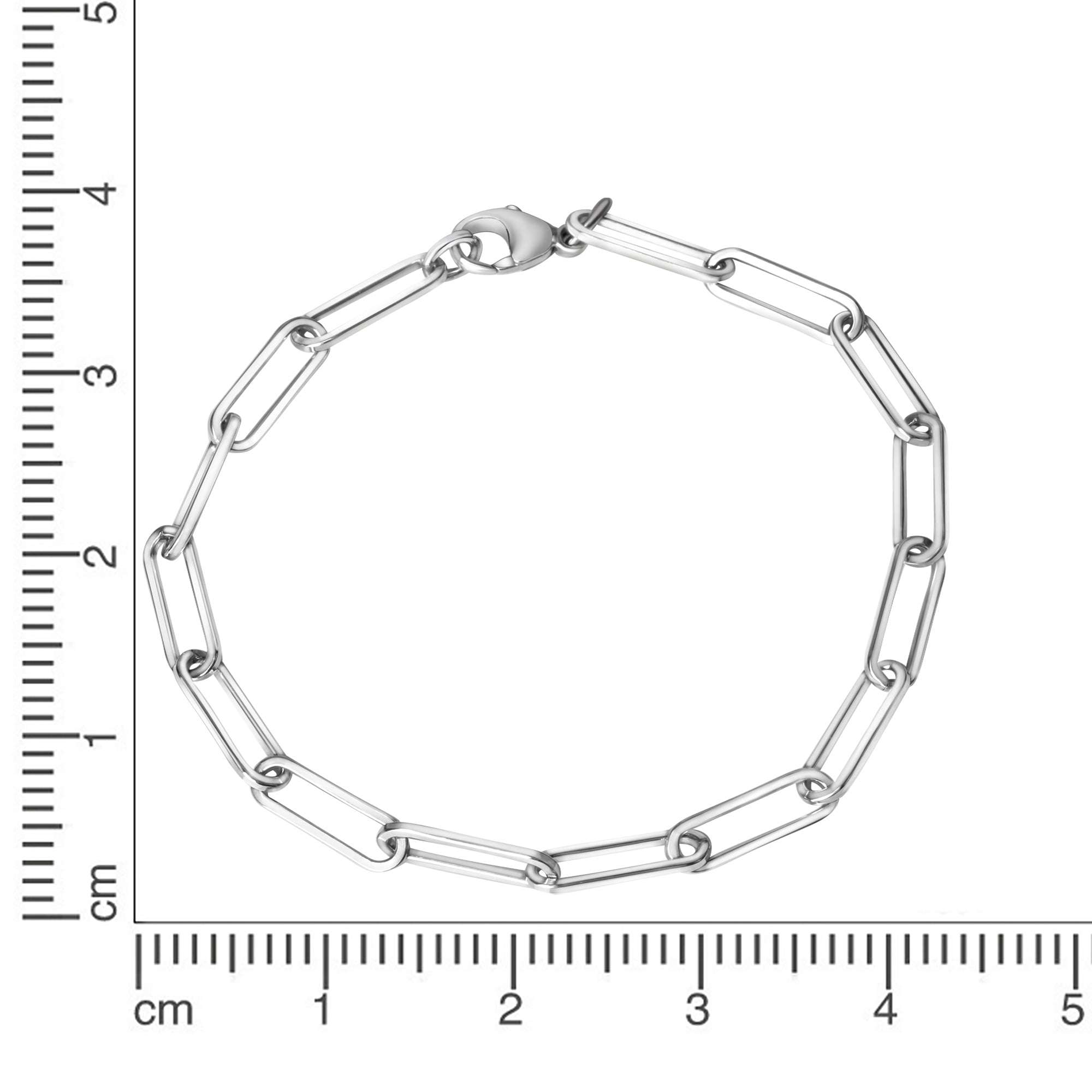 Armband 925/- Sterlingsilber Gliederarmband glanz rhodiniert 21 cm