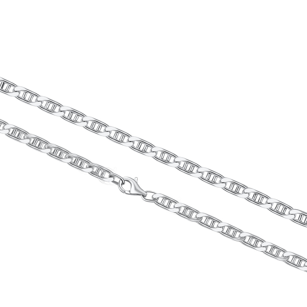 Armband 925/- Sterling Silber weiß Doppel-Stegpanzerarmband 21 cm