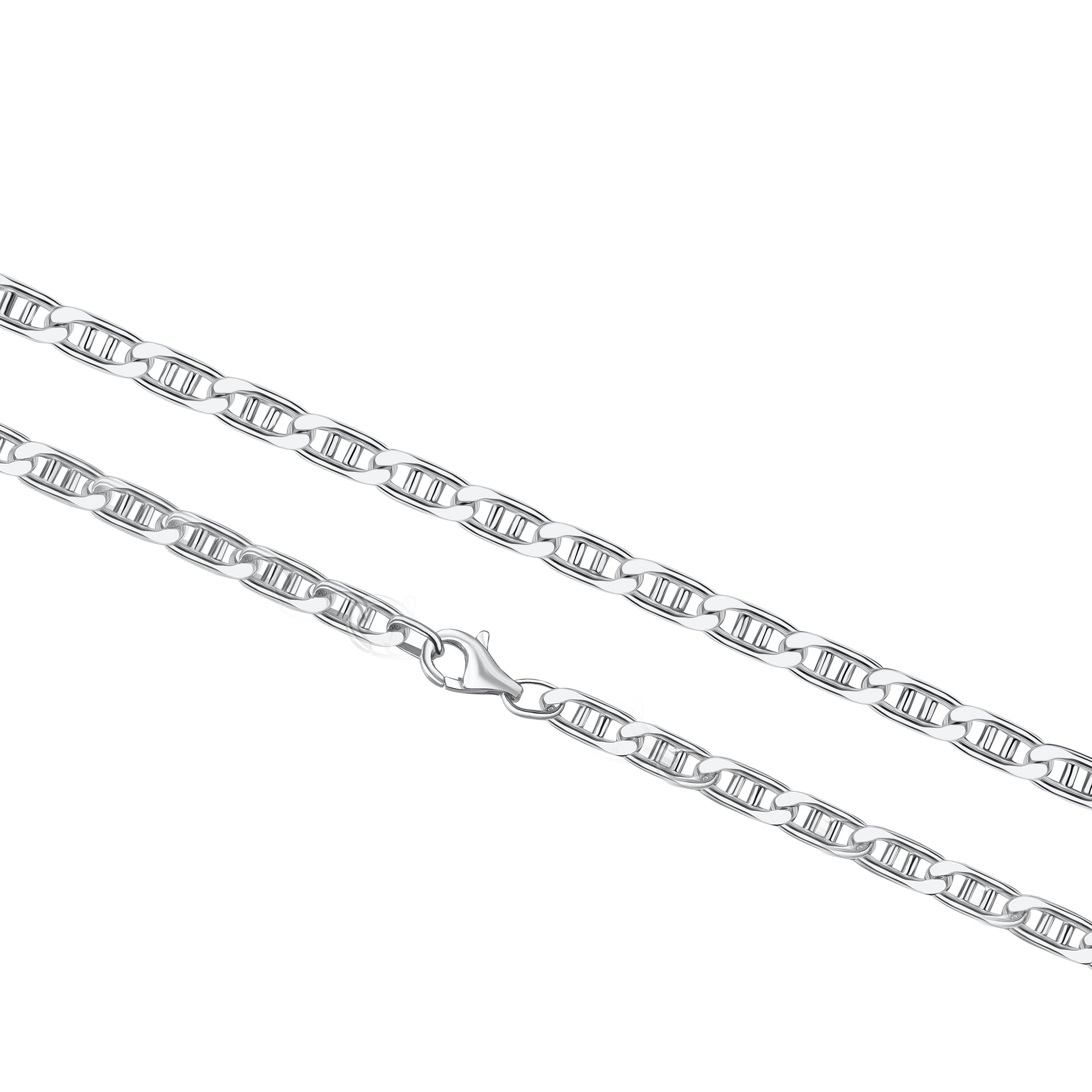 Armband 925/- Sterling Silber weiß Doppel-Stegpanzerarmband 21 cm
