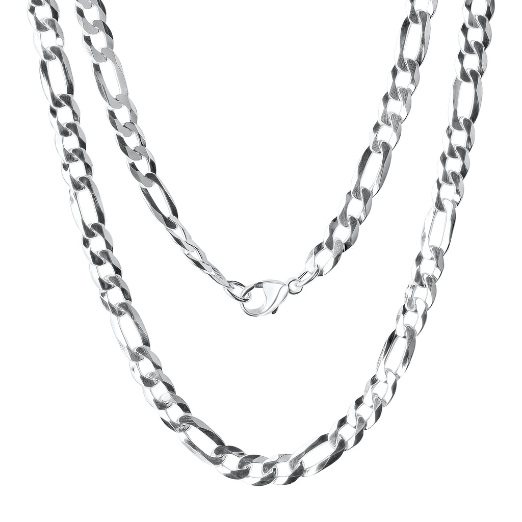 Collier 925/- Sterling Silber weiß Figarokette 50 cm