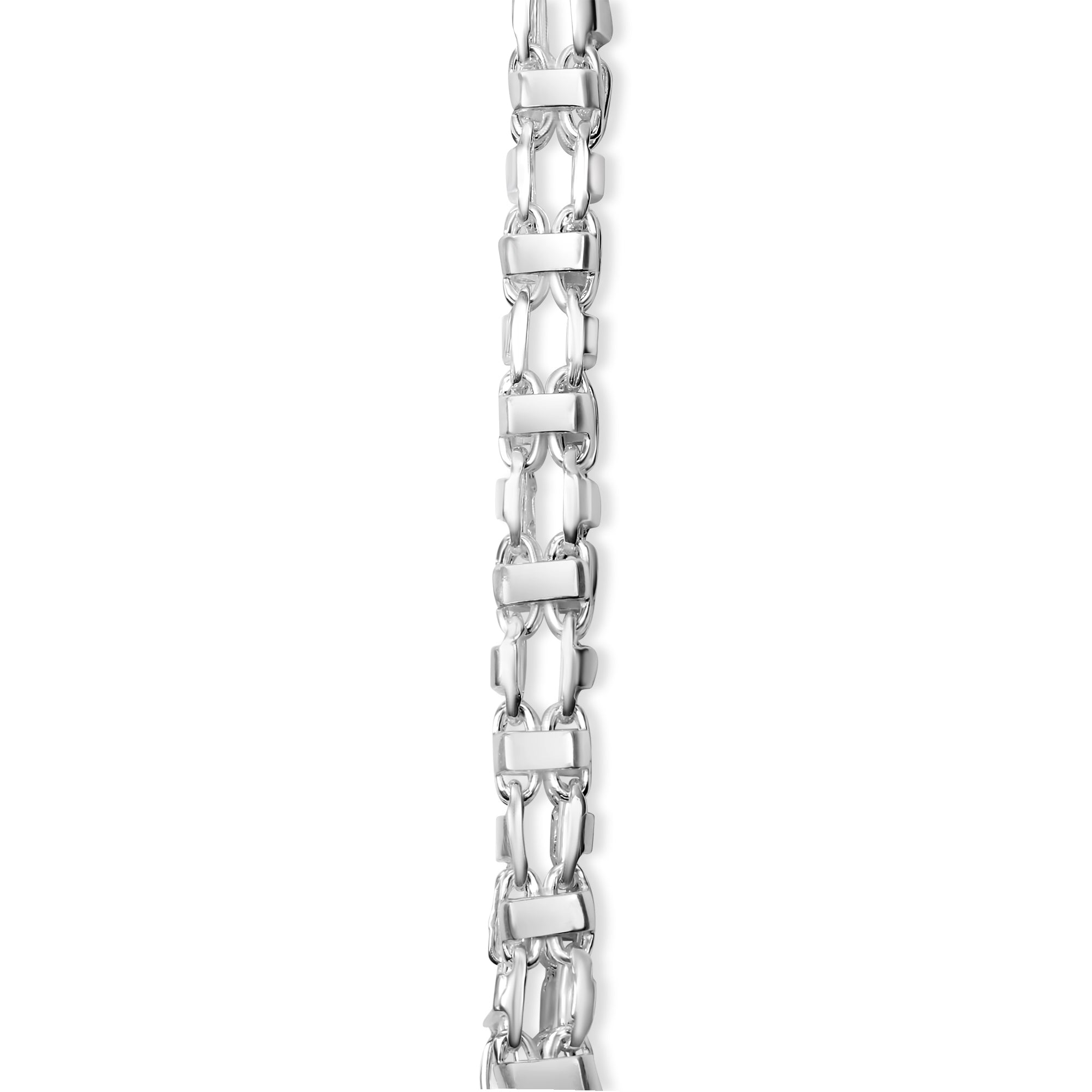 Collier 925/- Sterling Silber weiß Käfigkette 50 cm