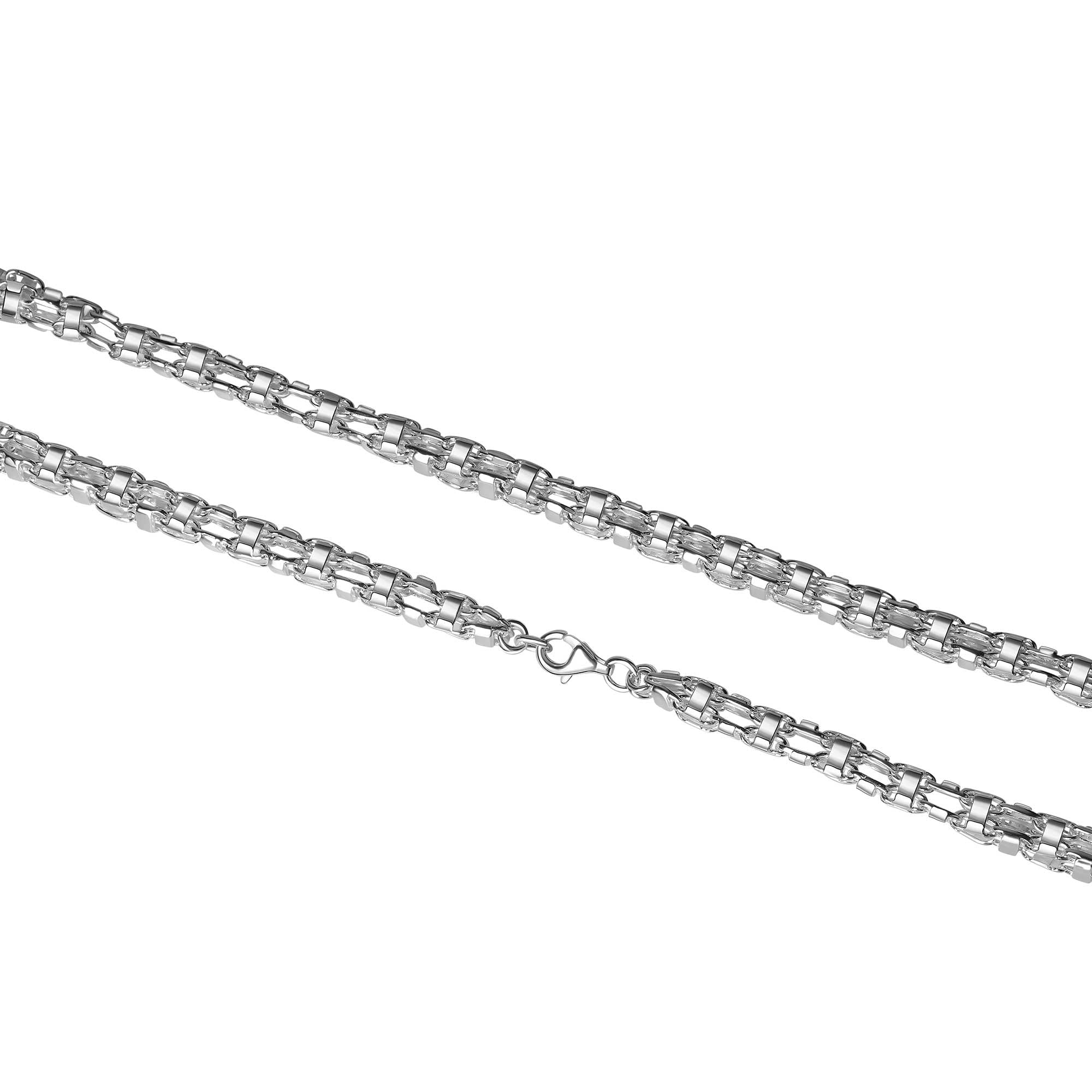 Collier 925/- Sterling Silber weiß Käfigkette 60 cm