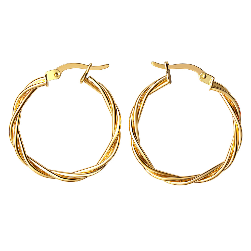 Creolen 375/- Gelbgold 3-reihig gedreht