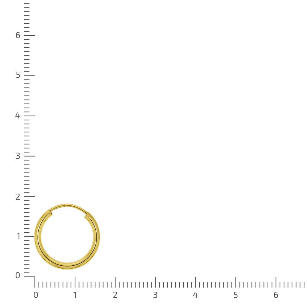 Creolen 585/- Gelbgold glanz 15mm