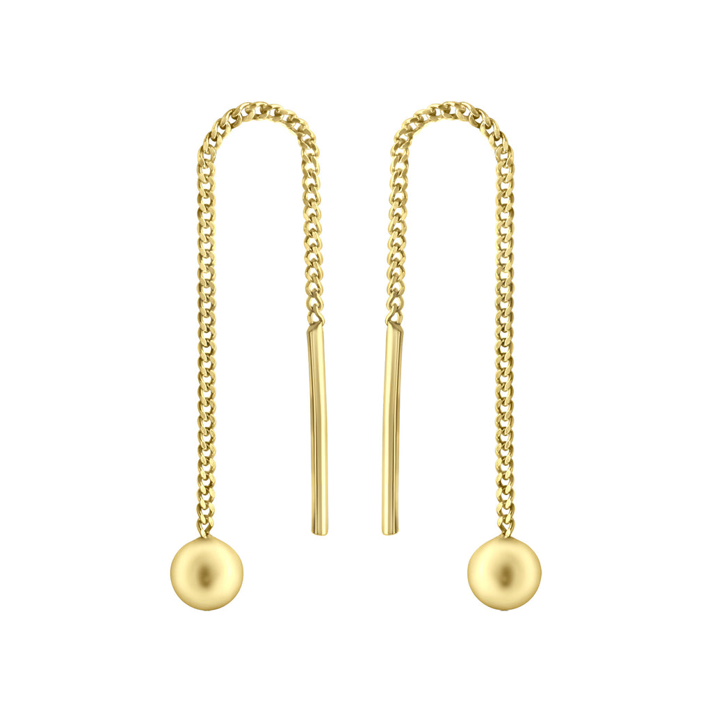 Durchzieh-Ohrringe 333/- Gelbgold glanz Kugel