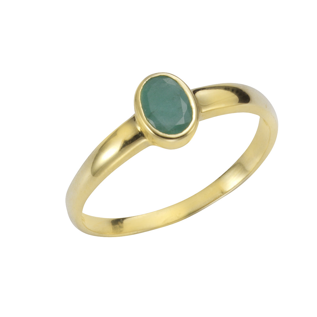 Ring Gold 585 mit echtem Smaragd 6x4mm