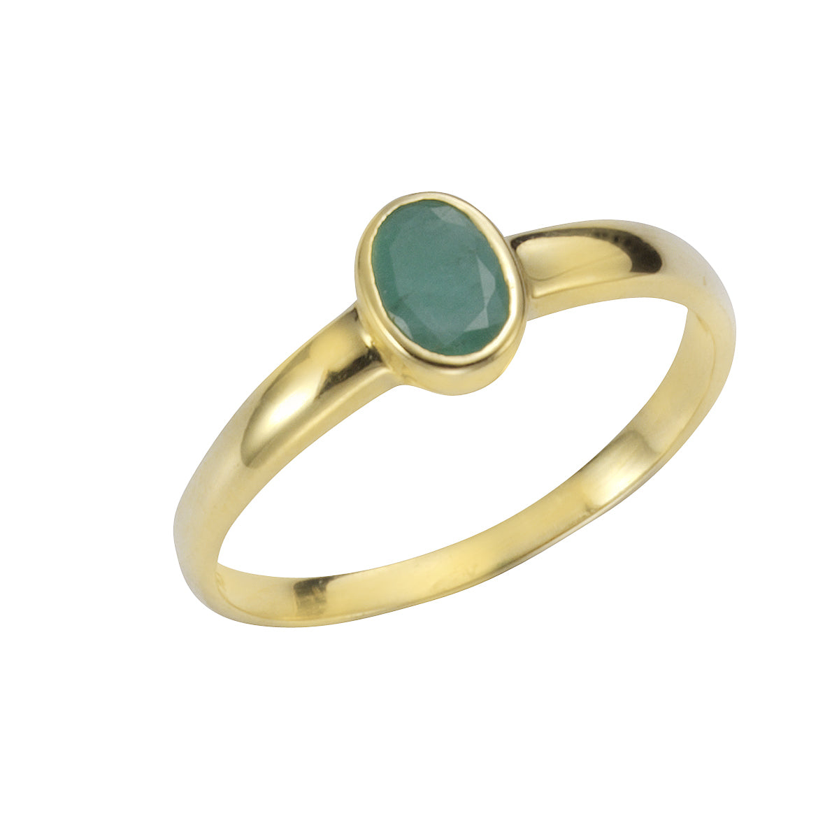 Ring Gold 585 mit echtem Smaragd 6x4mm