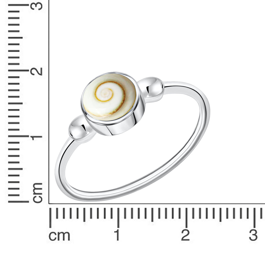 Ring 925/- Silber weiß mit Muschel weiß