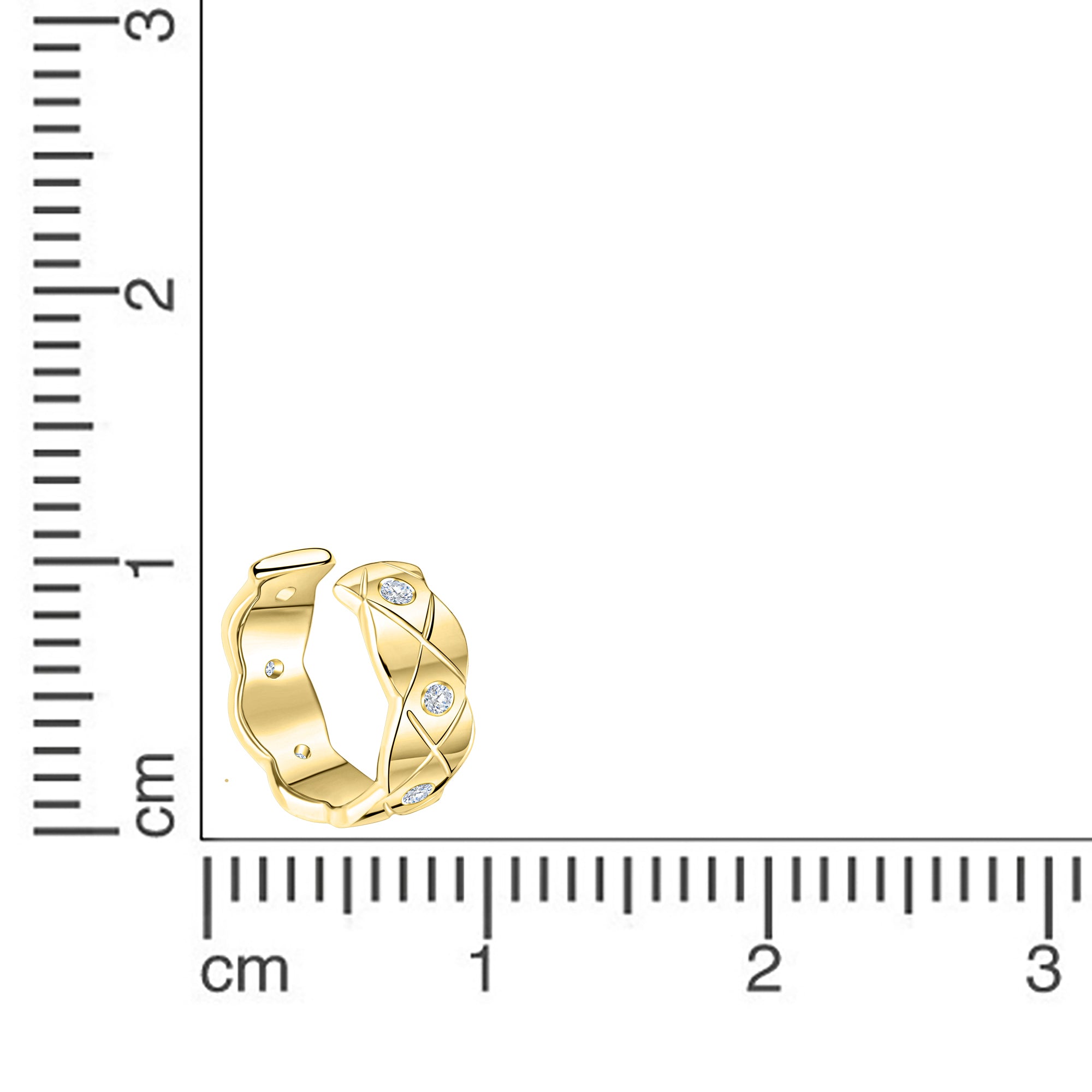 Ohrklemme 925-Sterling Silber vergoldet Zirkonia