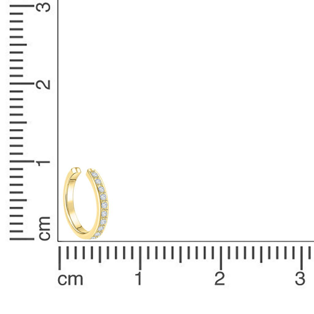 Ohrklemme 925/- Sterling Silber vergoldet Zirkonia