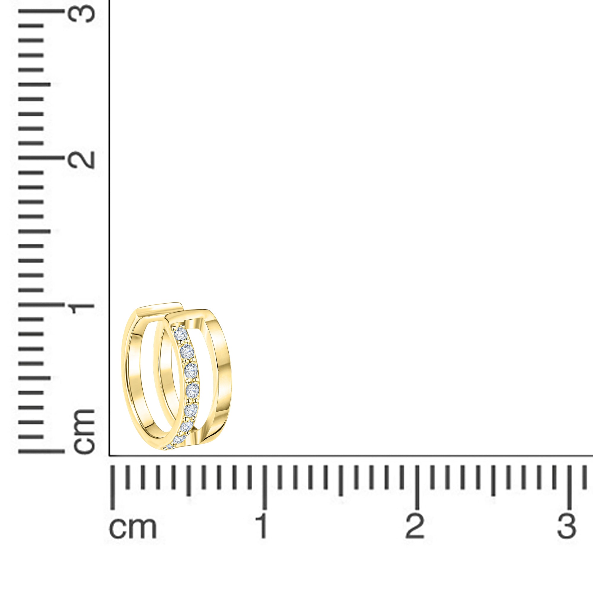 Ohrklemme 925-Sterling Silber vergoldet Zirkonia