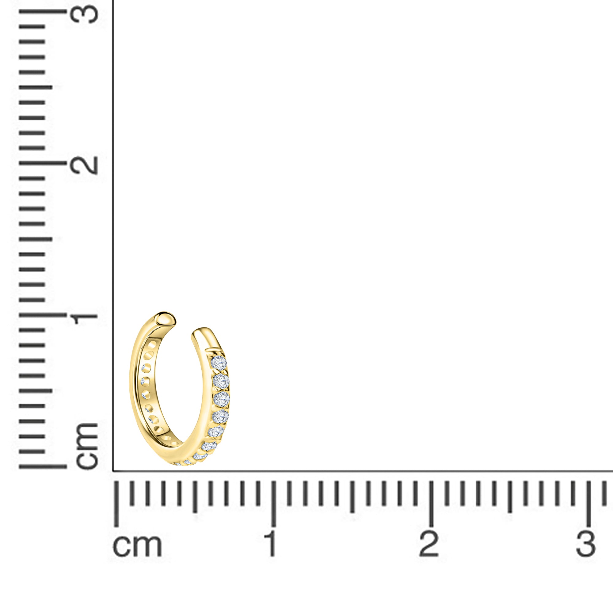 Ohrklemme 925/- Sterling Silber vergoldet Zirkonia