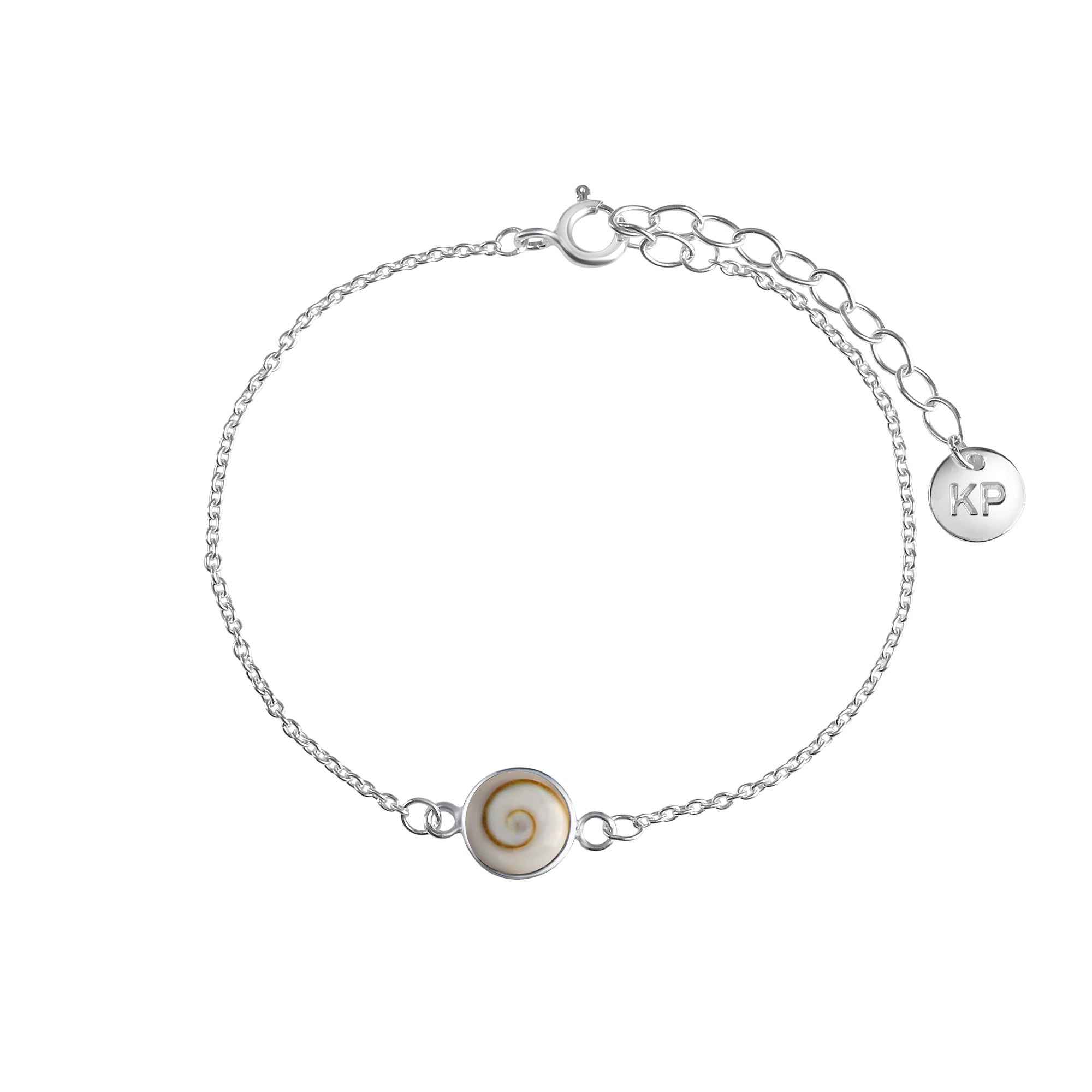 Armband 925/- Silber weiß mit Muschel weiß