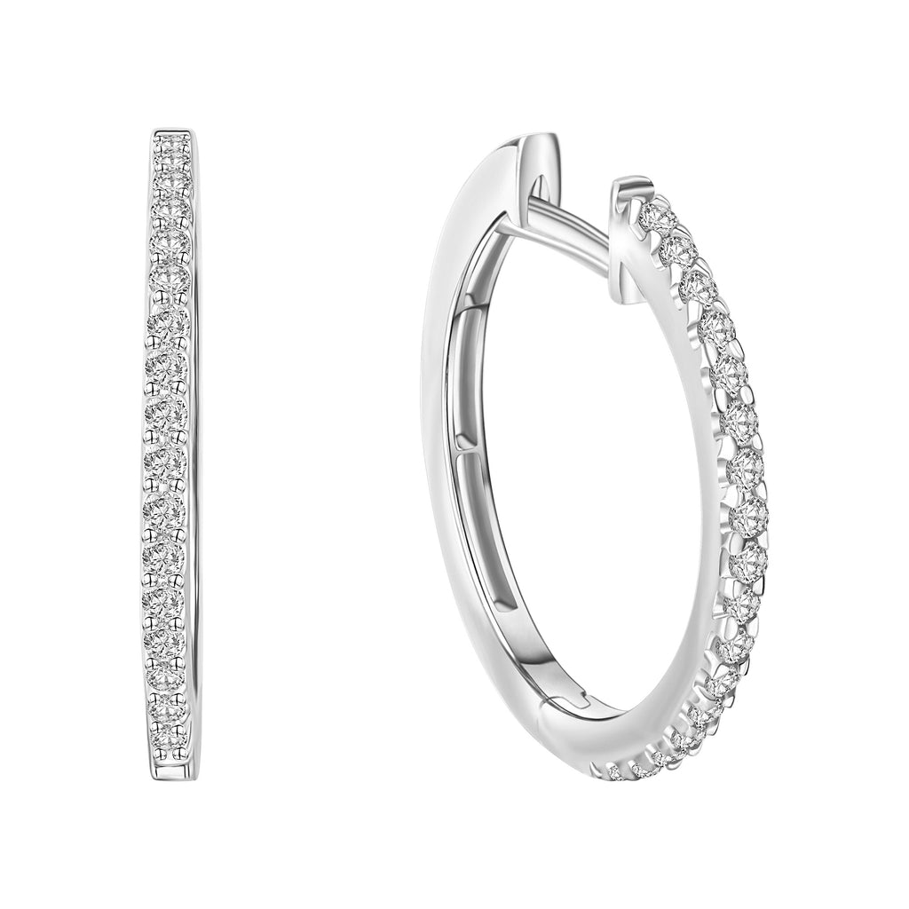 Klappcreolen 585/- Weißgold Zirkonia