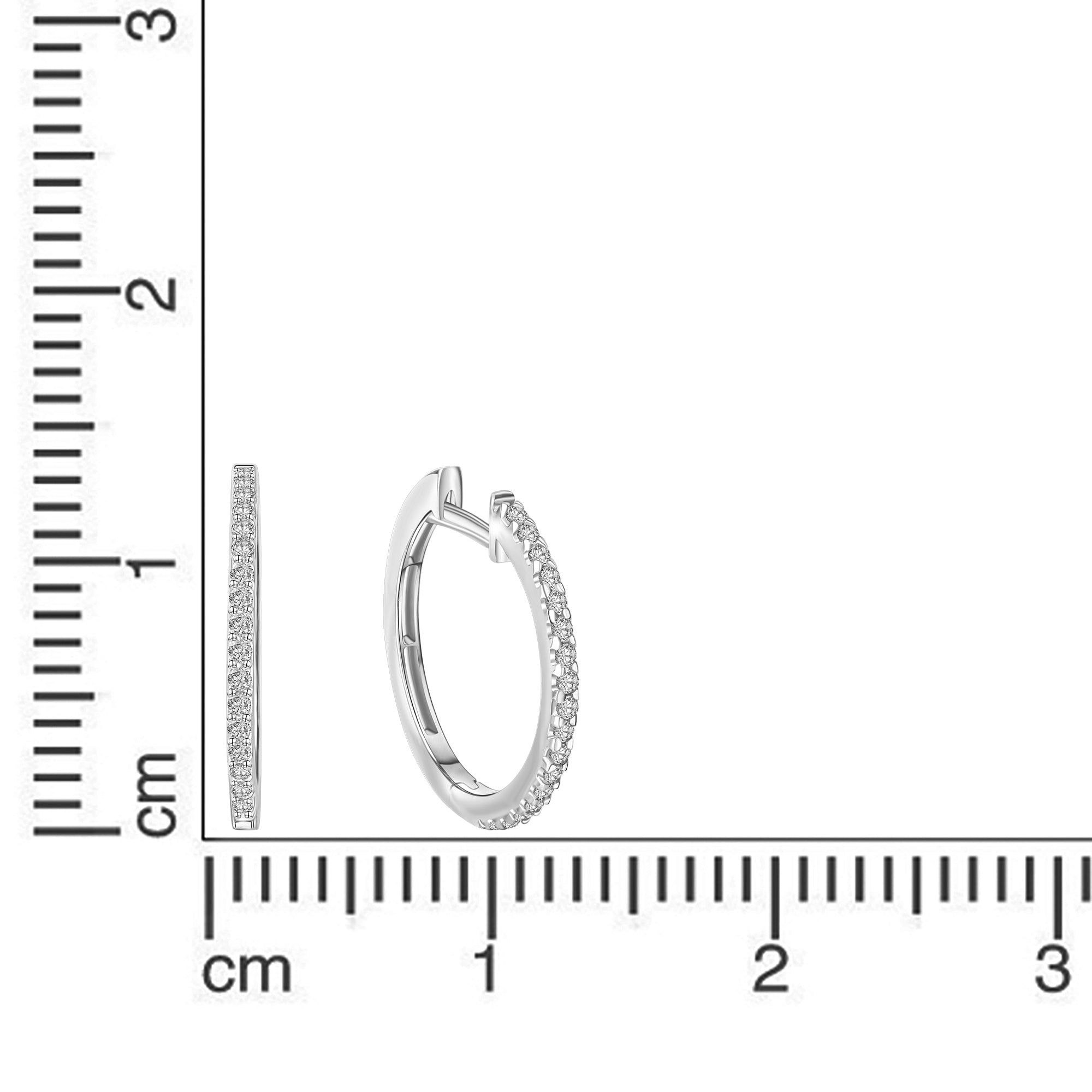 Klappcreolen 585/- Weißgold Zirkonia