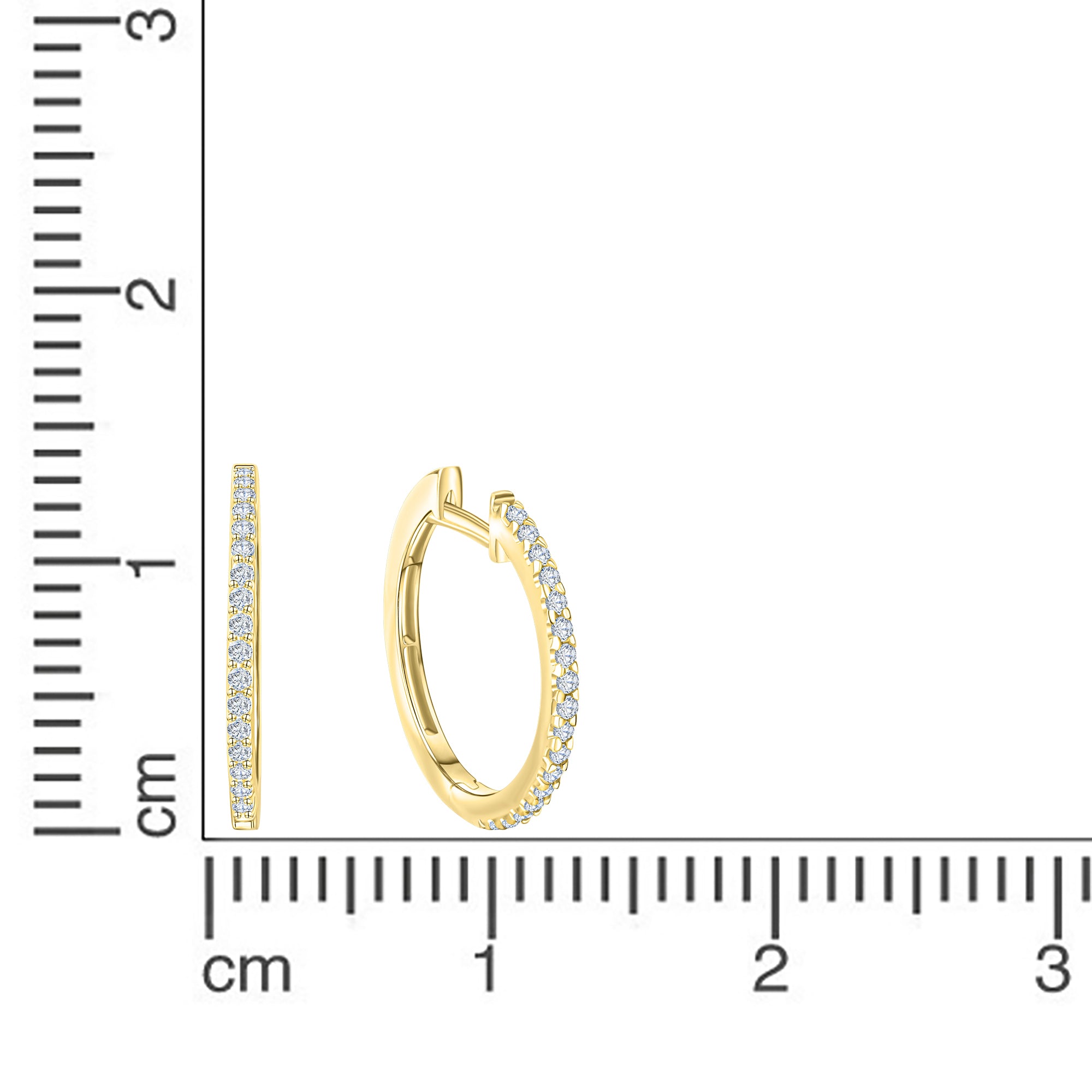 Klappcreolen 585/- Gelbgold Zirkonia
