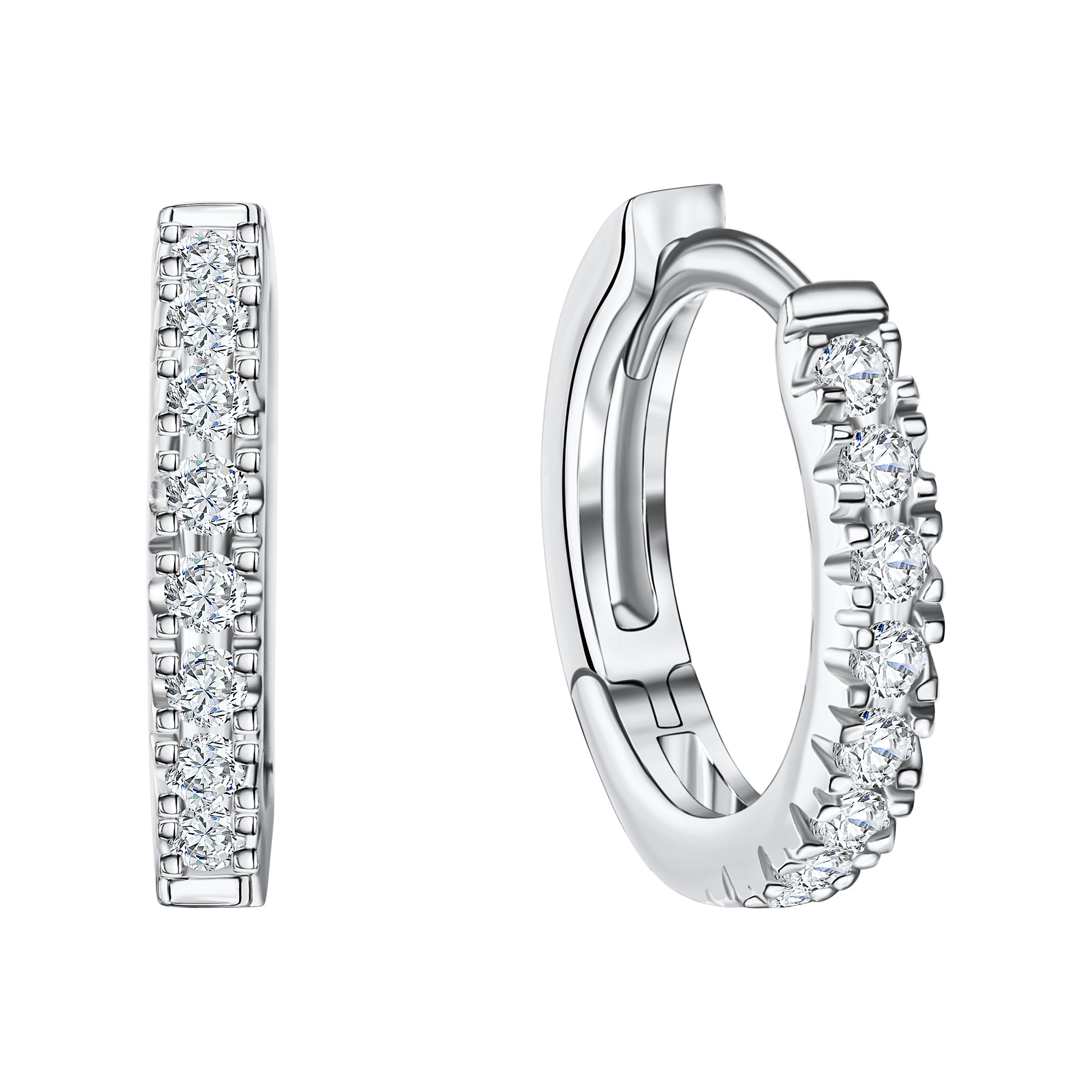 Klappcreolen 585/- Weißgold Zirkonia