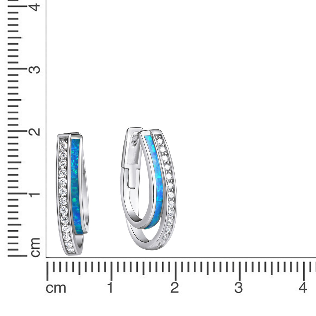 Klappcreolen 925-Sterling Silber rhodiniert Zirkonia
