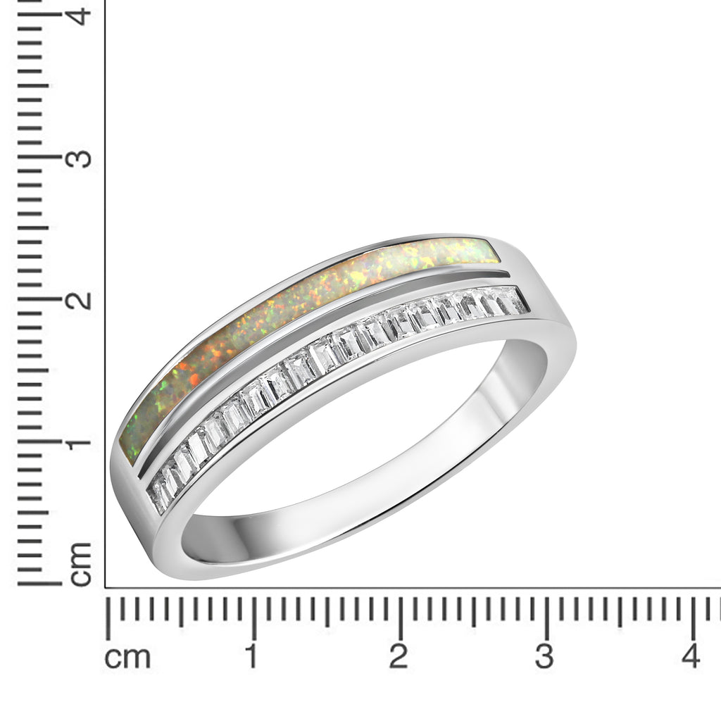 Ring 925-Sterling Silber rhodiniert Zirkonia