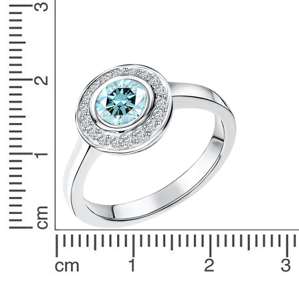 Ring 925/- Sterling Silber rhodiniert Blautopas und Weißtopas