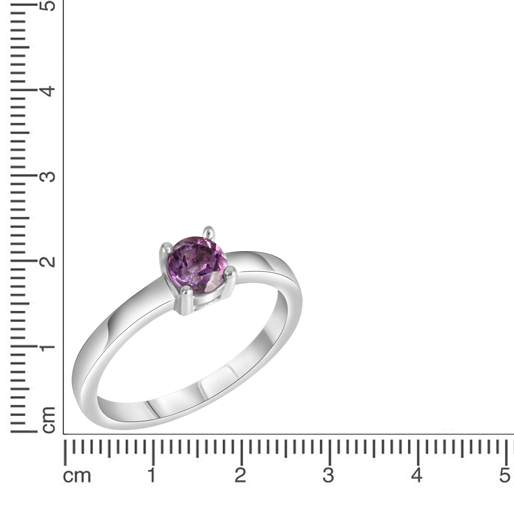 Ring 925-Sterling Silber rhodiniert Amethyst