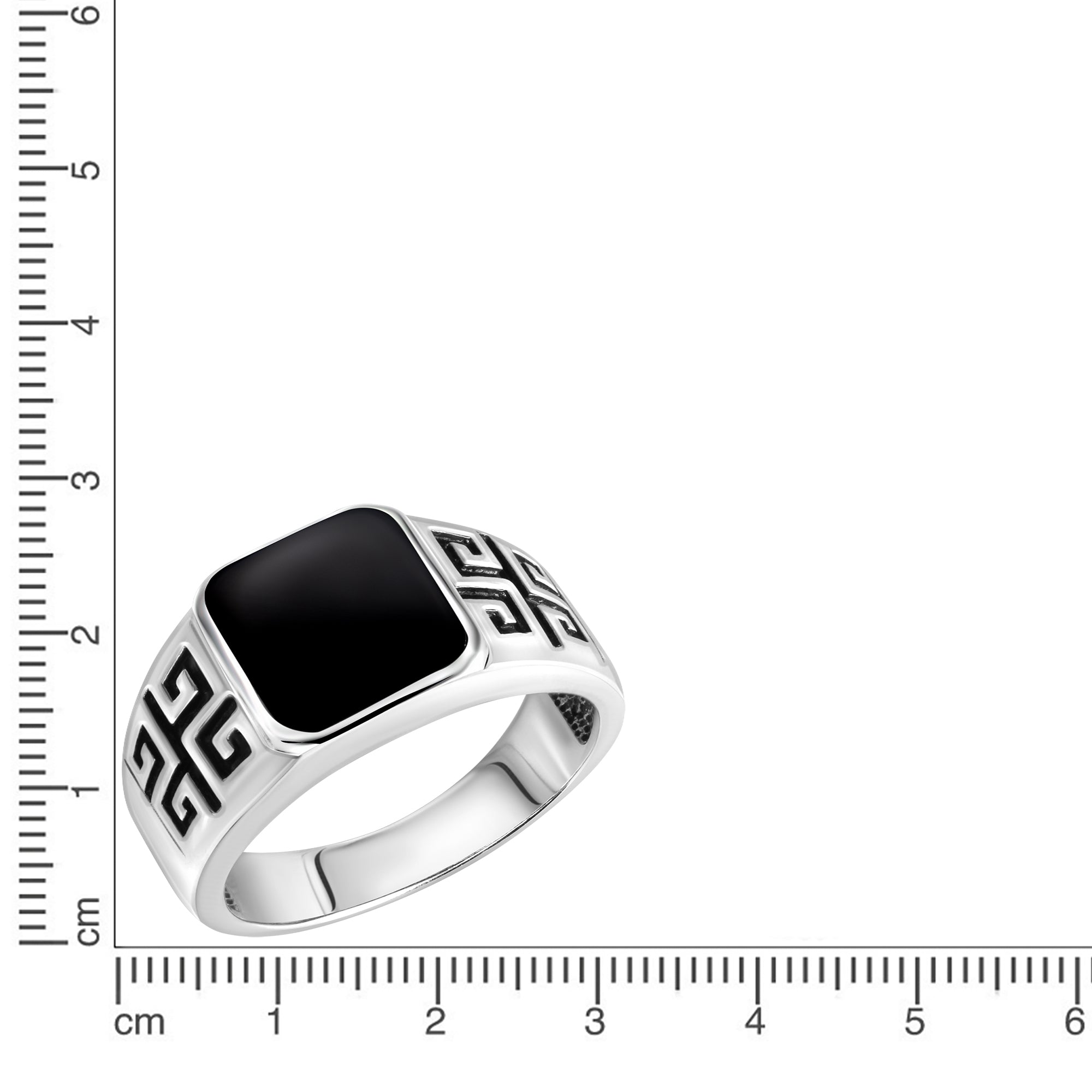 Ring 925/- Sterling Silber rhodiniert schwarzer Achat