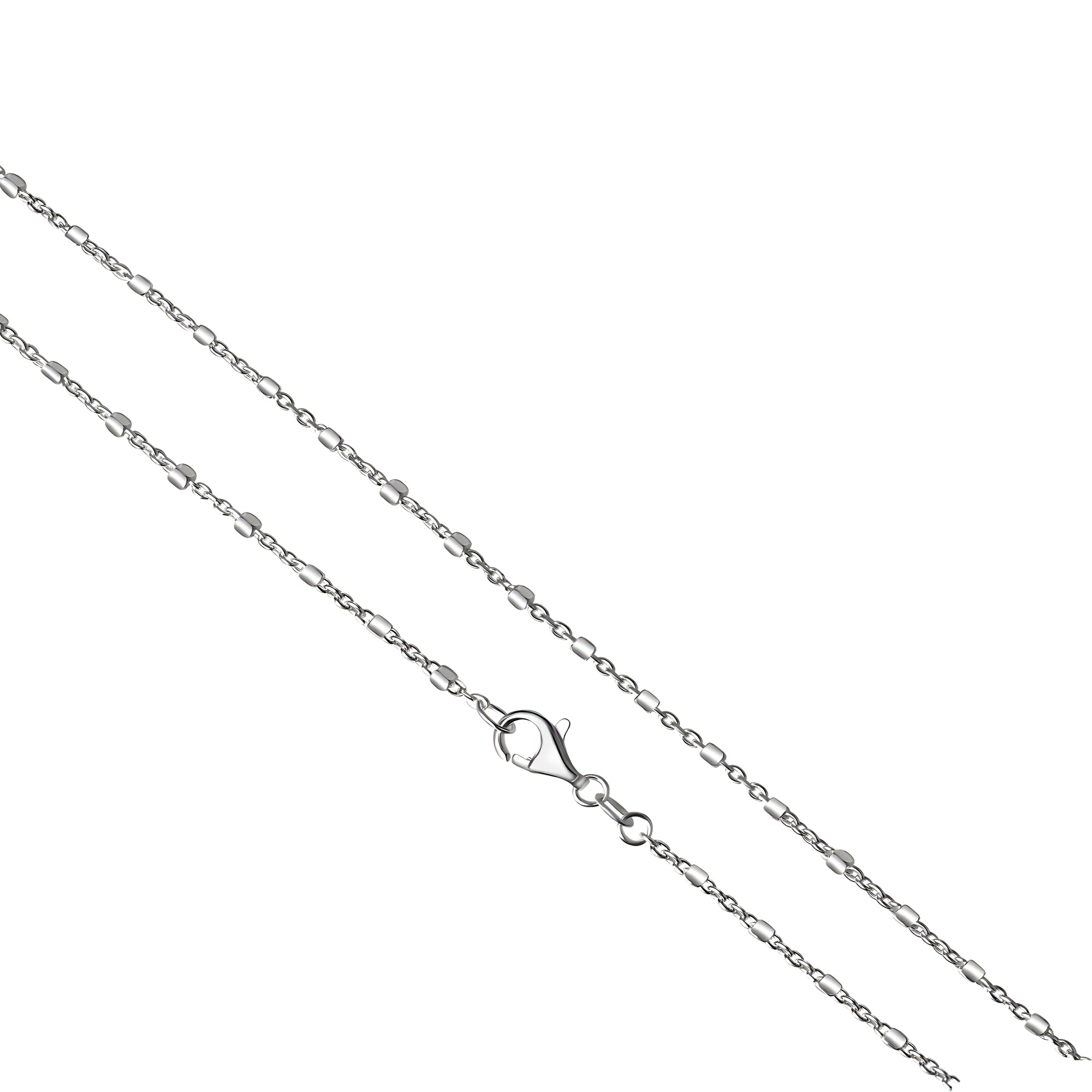Collier 925/- Sterling Silber weiß Würfelelemente 50 cm