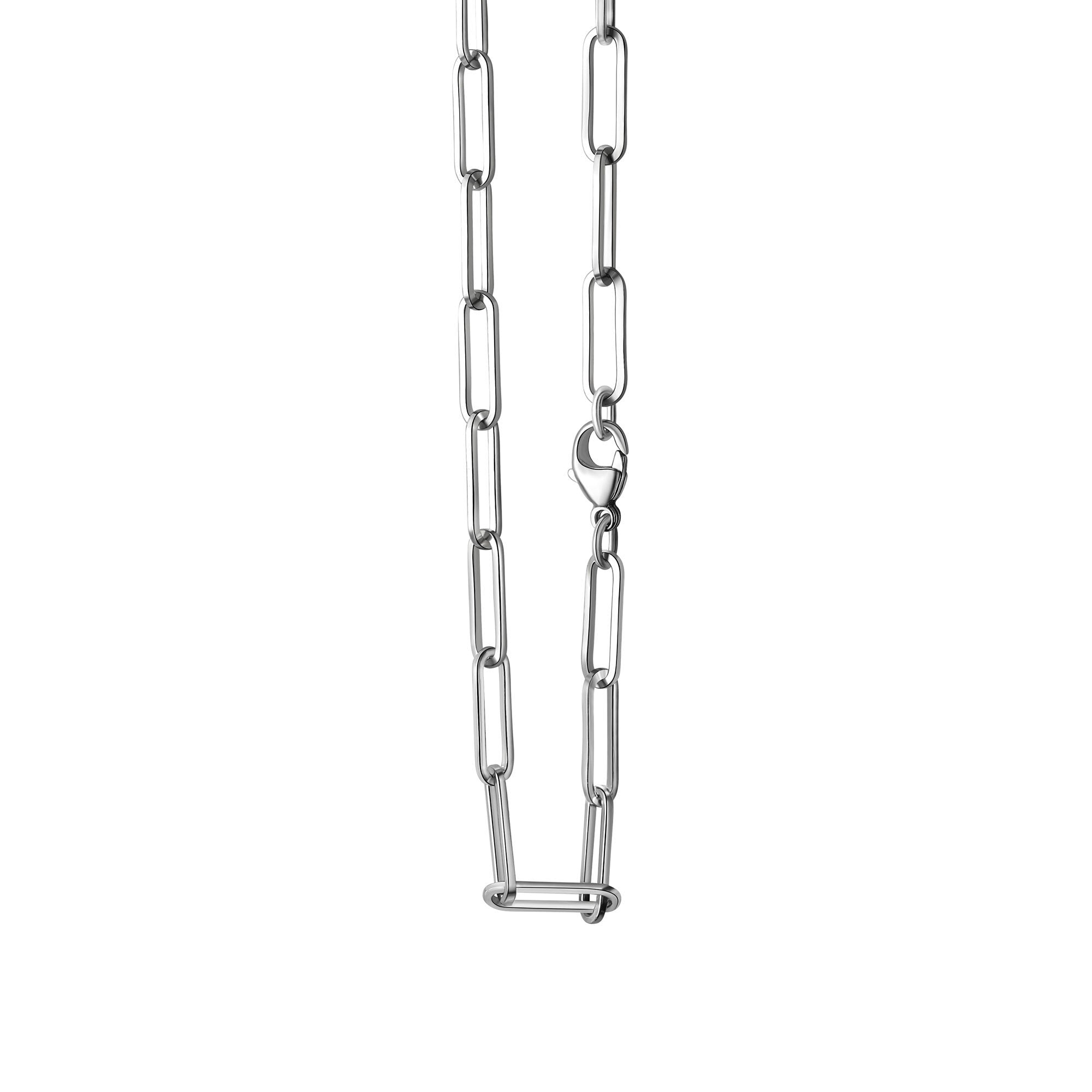Collier 925/- Sterling Silber rhodiniert Gliederkette 55 cm