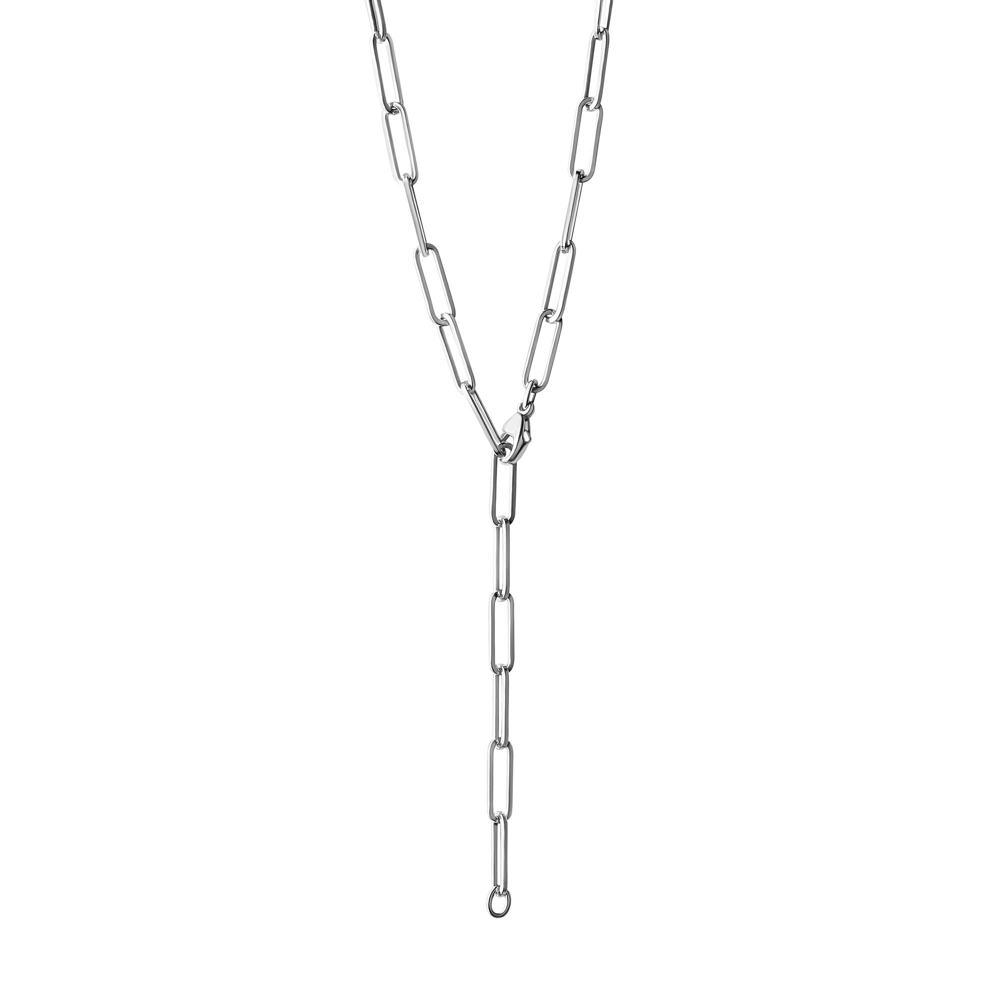 Collier 925/- Sterling Silber rhodiniert Gliederkette 55 cm