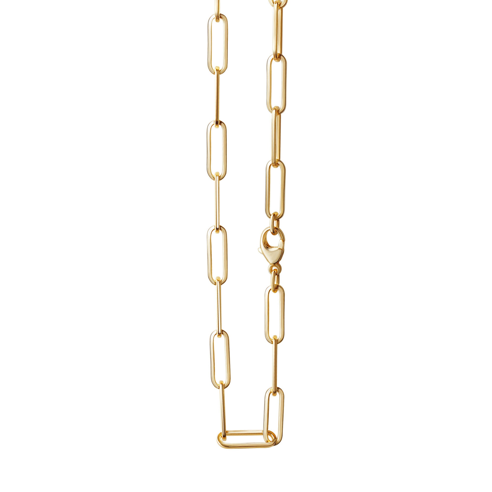 Collier 925/- Sterling Silber vergoldet Gliederkette 45 cm
