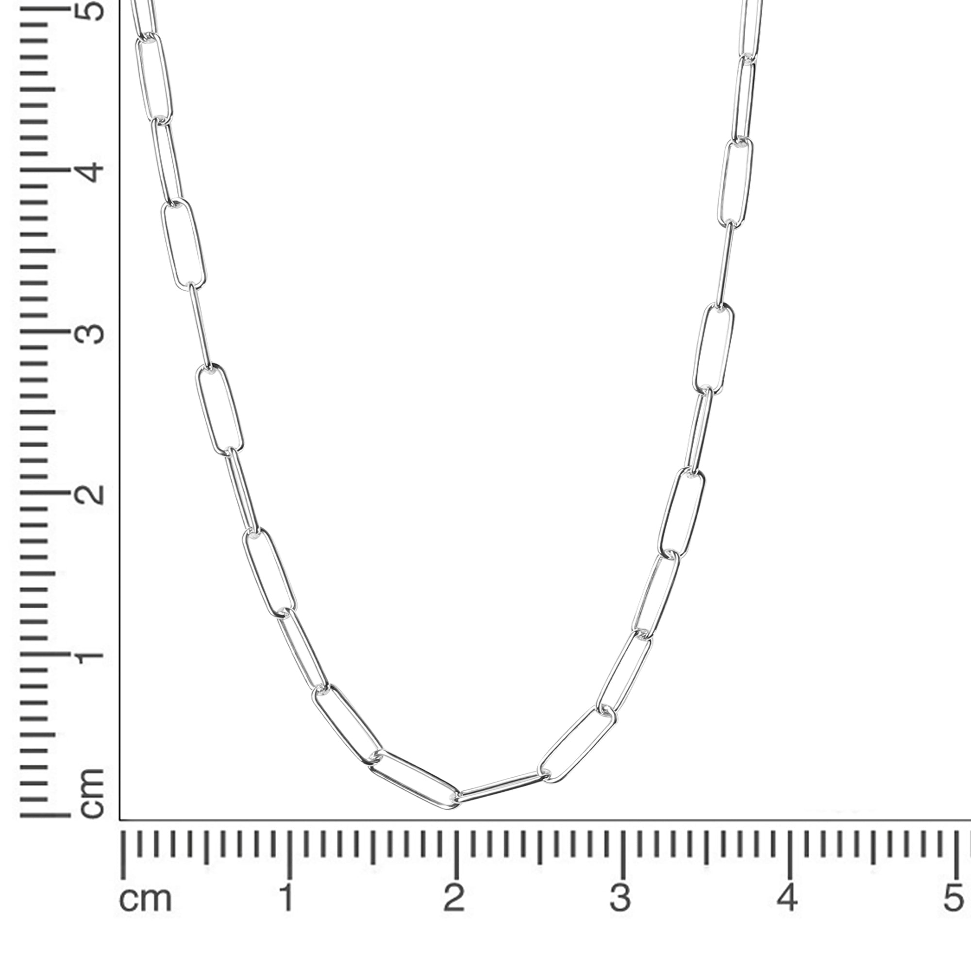 Collier 925/- Sterling Silber weiß Gliederkette glanz 50 cm