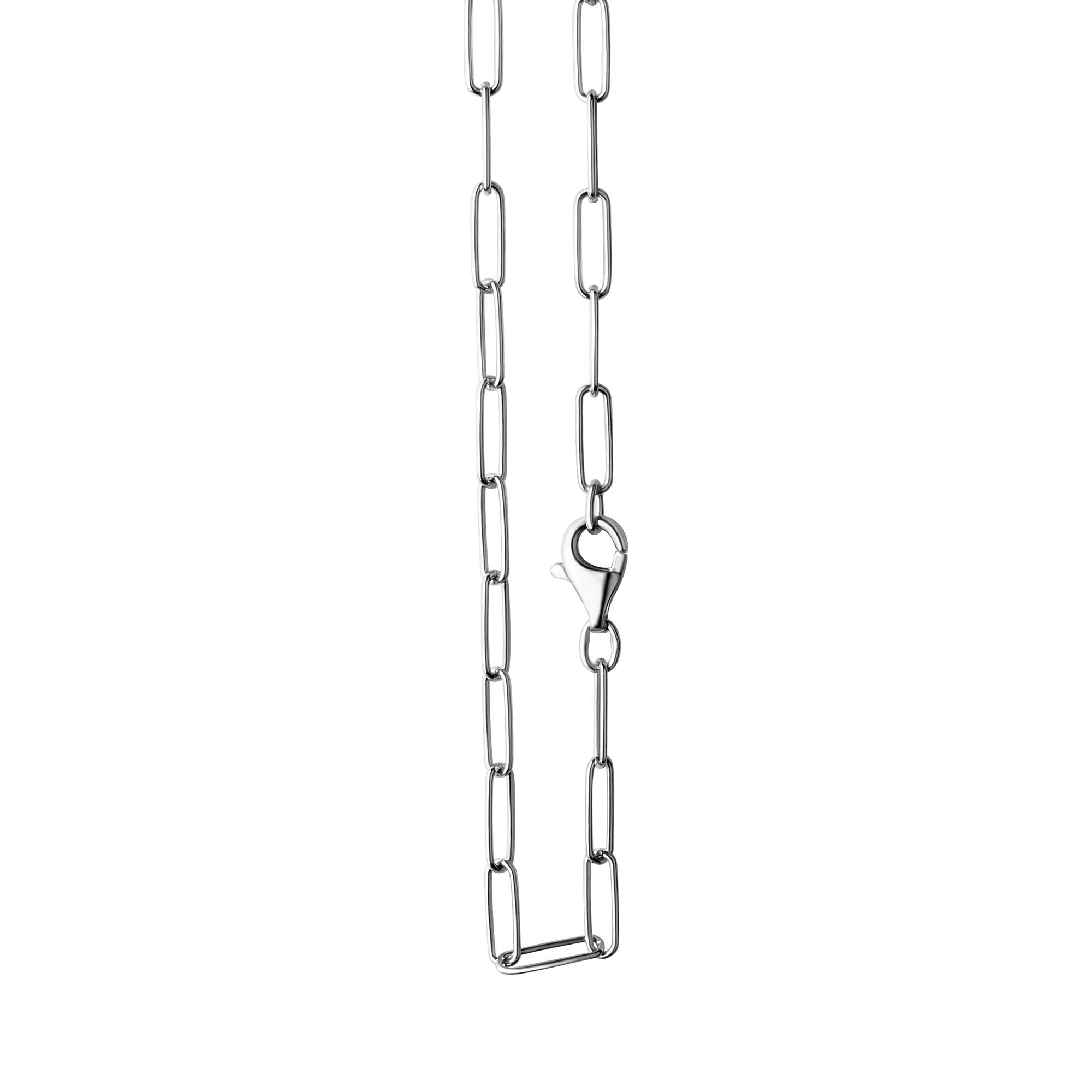 Collier 925/- Sterlingsilber weiß Gliederkette glanz 60 cm