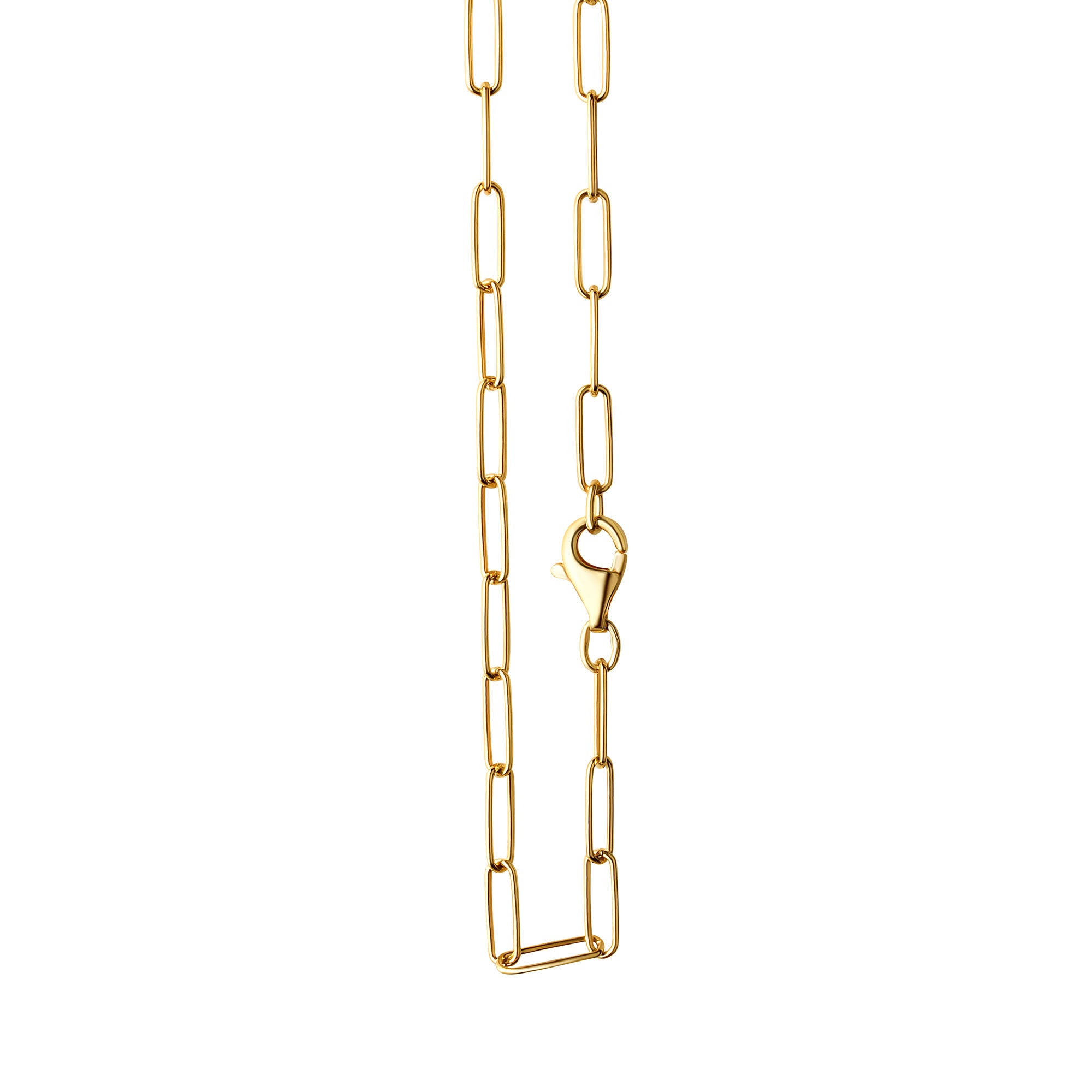 Collier 925/- Sterlingsilber vergoldet Gliederkette glanz 60 cm