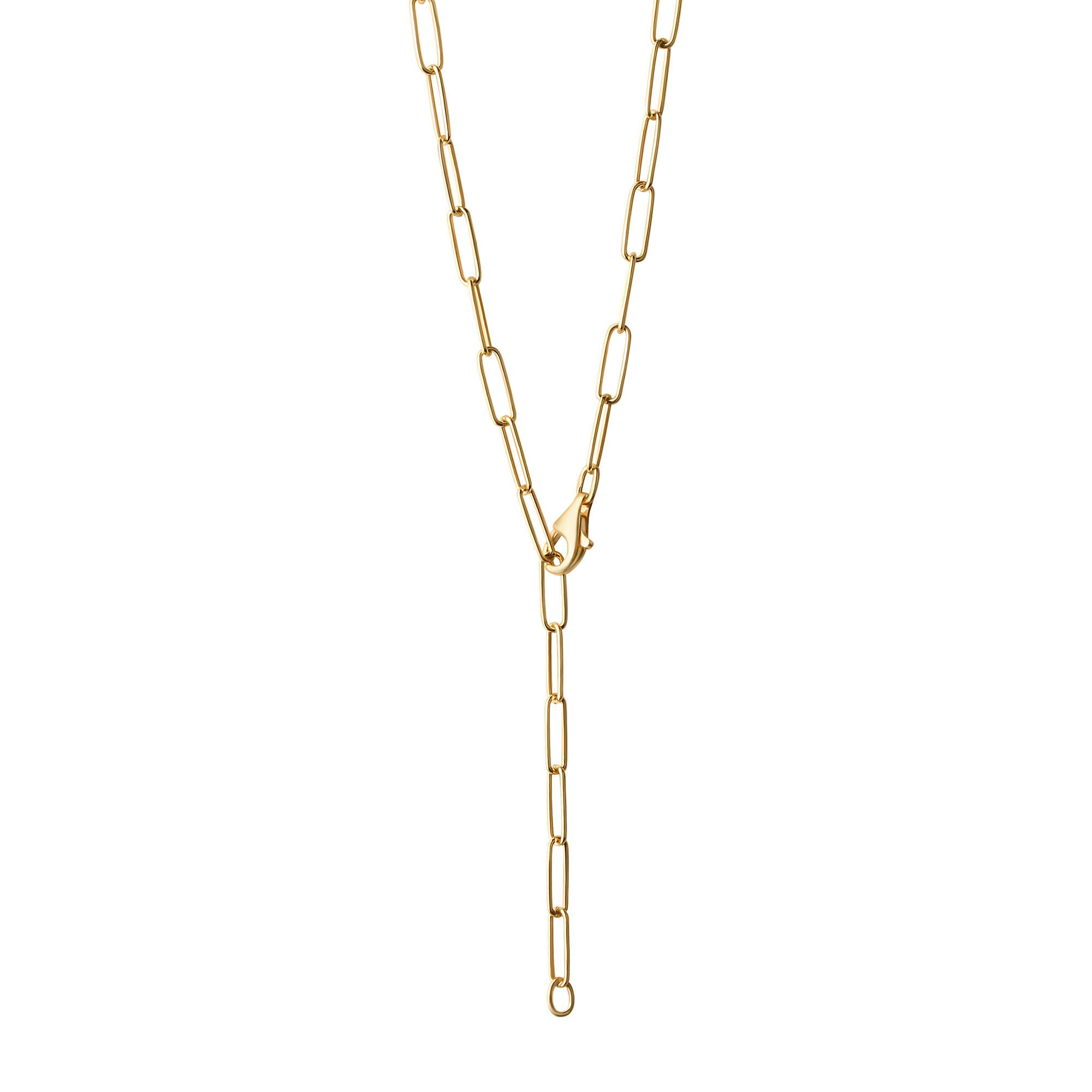 Collier 925/- Sterlingsilber vergoldet Gliederkette glanz 60 cm