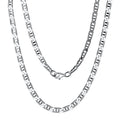 Collier 925/- Sterling Silber weiß Doppel-Stegpanzerkette 50 cm