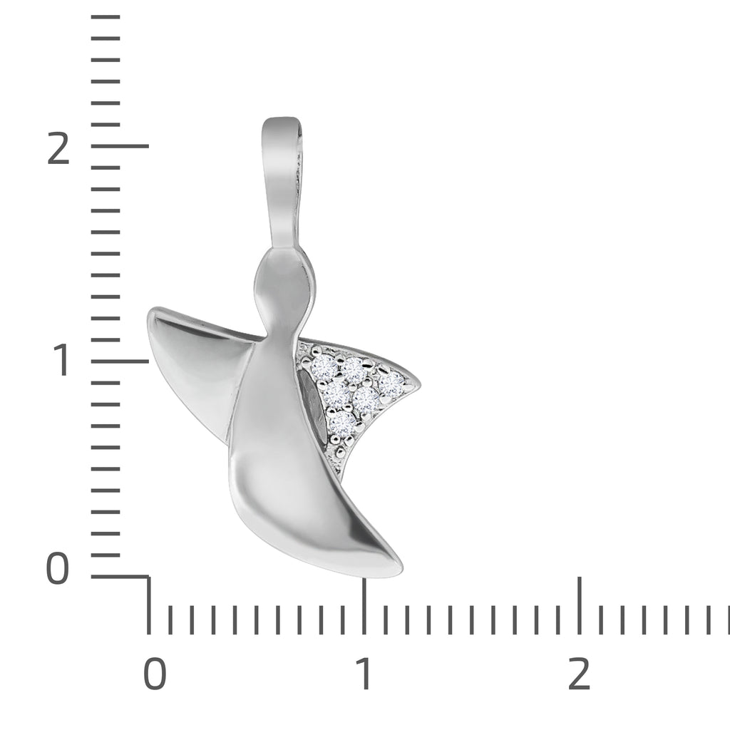 Anhänger 925/- Sterling Silber rhodiniert Engel Zirkonia weiß