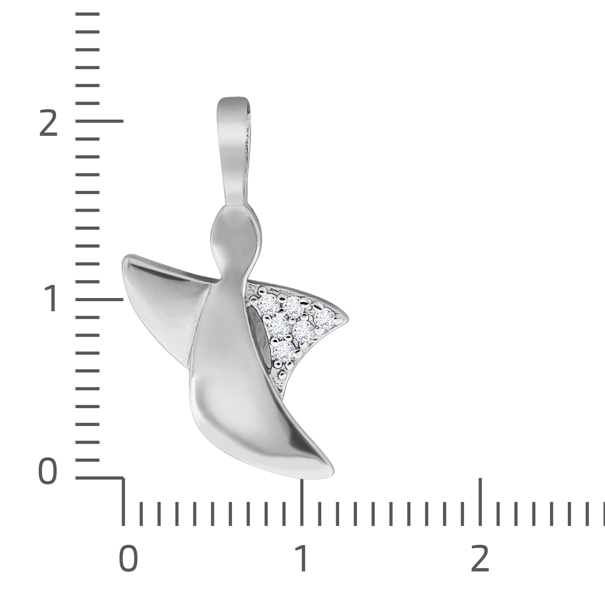 Anhänger 925/- Sterling Silber rhodiniert Engel Zirkonia weiß