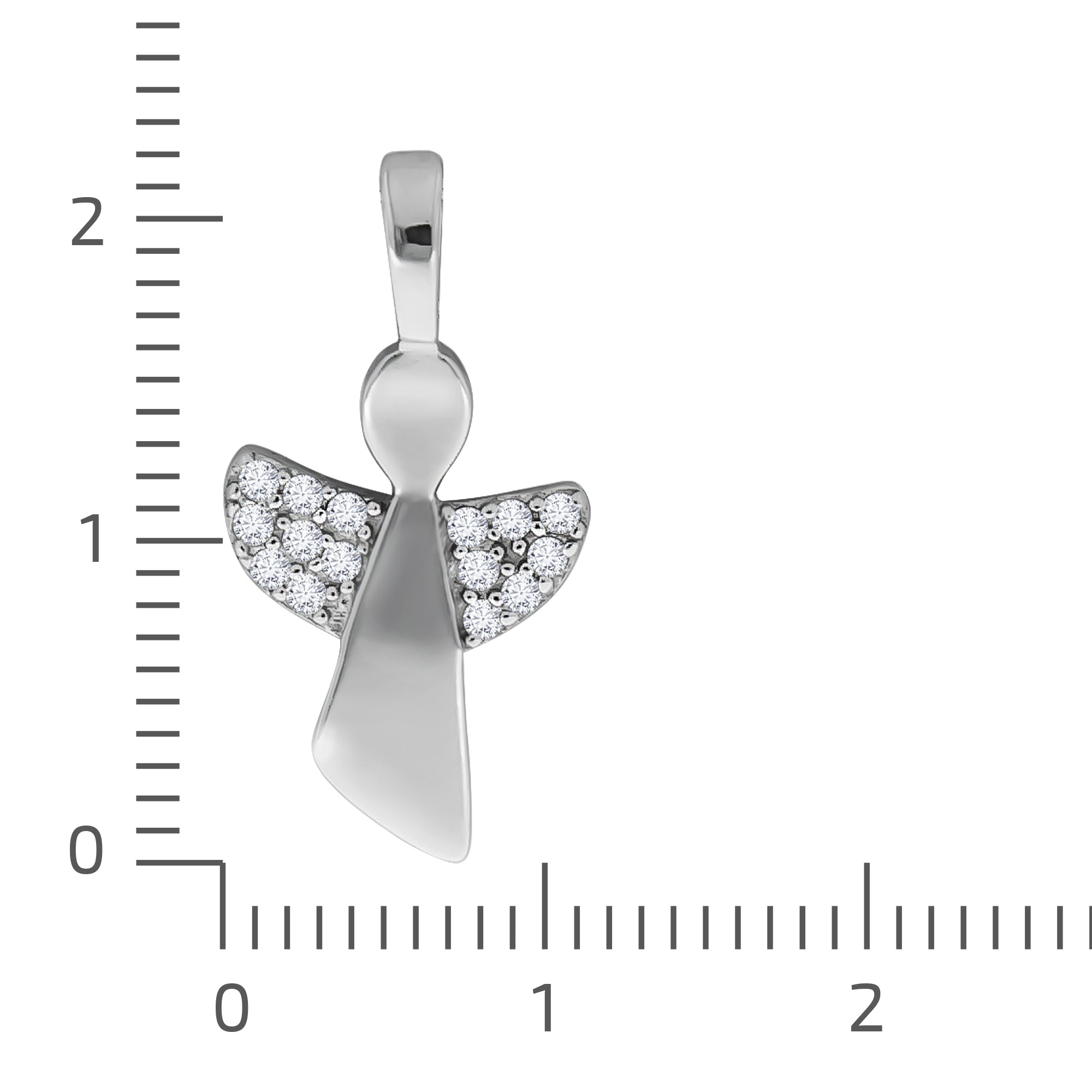 Anhänger 925/- Sterling Silber rhodiniert Engel Zirkonia weiß