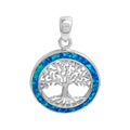 Anhänger 925/- Sterling Silber rhodiniert synth. Opal blau