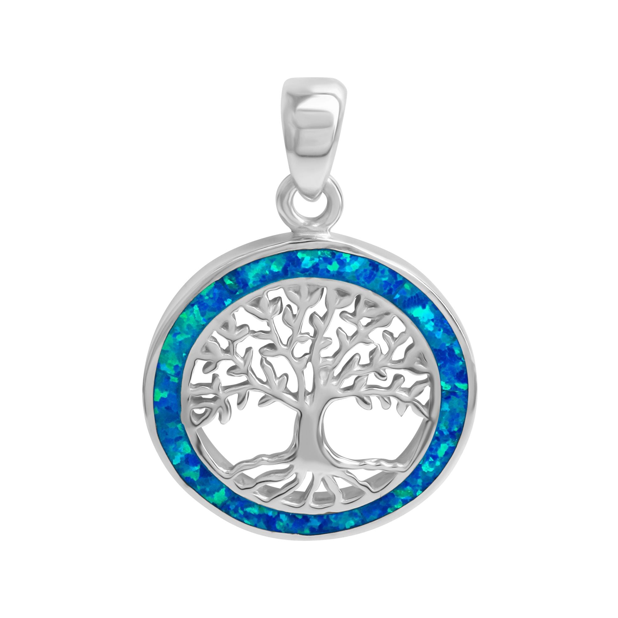 Anhänger 925/- Sterling Silber rhodiniert synth. Opal blau
