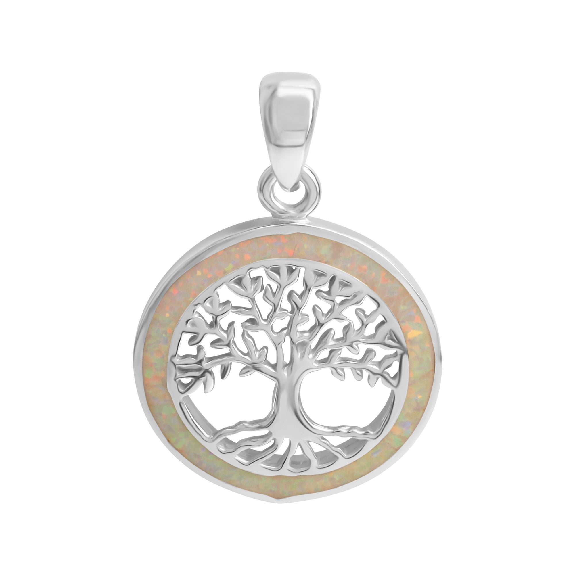 Anhänger 925/- Sterling Silber rhodiniert synth. Opal weiß
