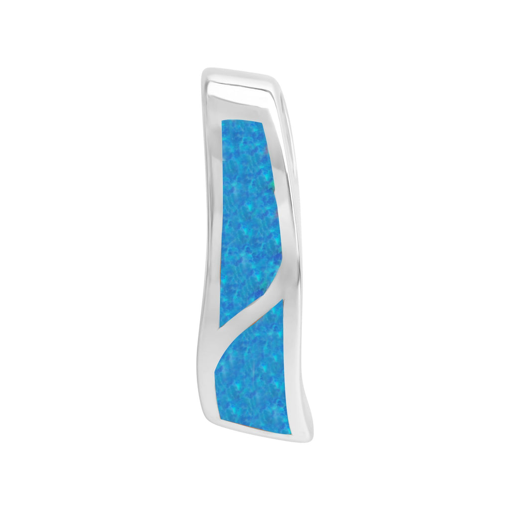 Anhänger 925-Sterling Silber rhodiniert synth. Opal blau