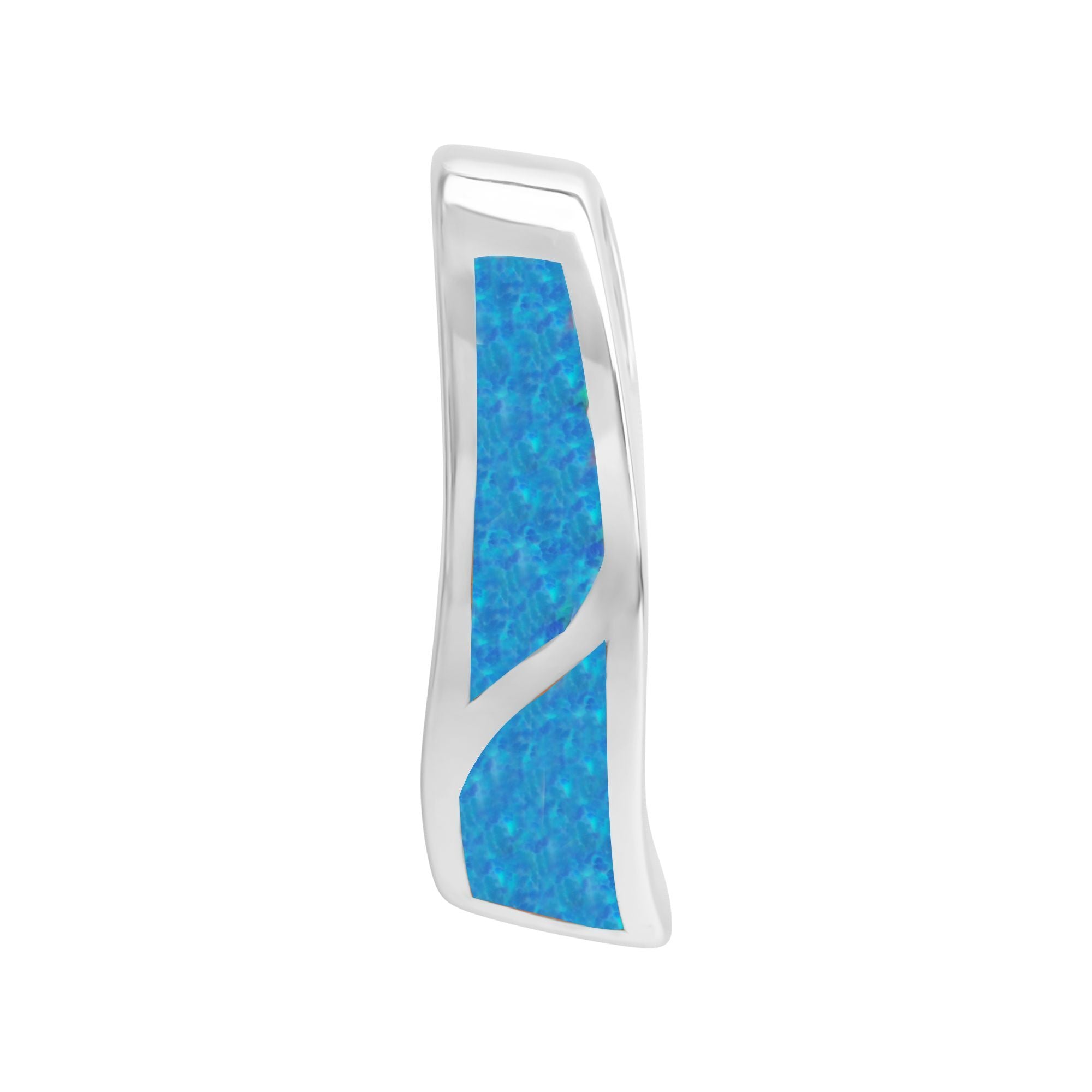 Anhänger 925-Sterling Silber rhodiniert synth. Opal blau