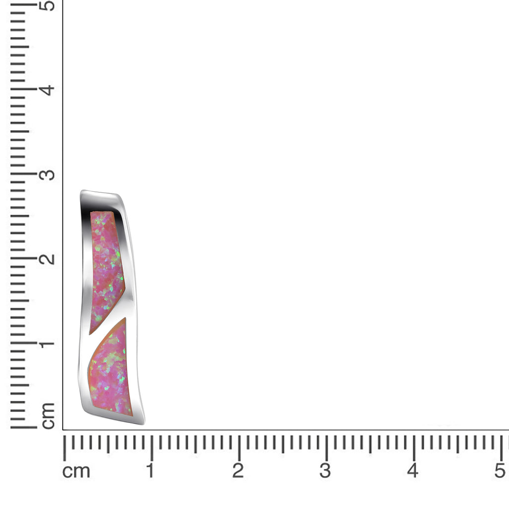 Anhänger 925-Sterling Silber rhodiniert synth. Opal pink
