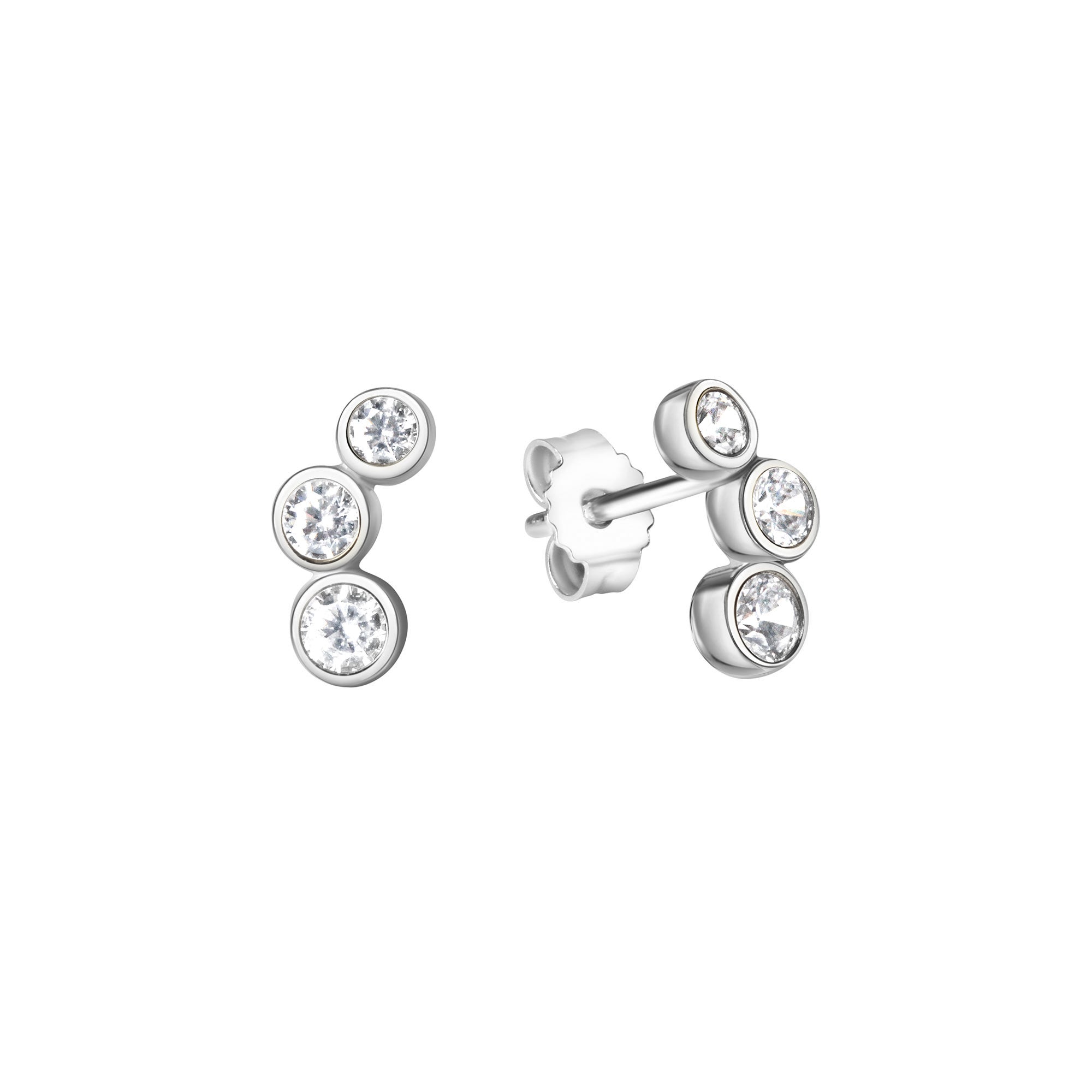 Ohrstecker 925/- Sterling Silber rhodiniert Zirkonia