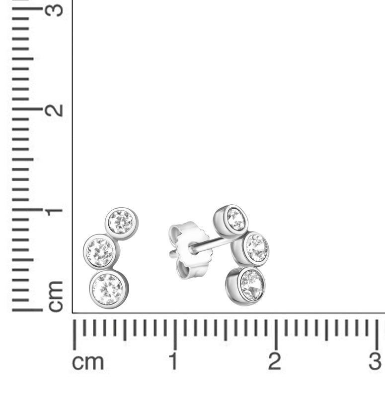 Ohrstecker 925/- Sterling Silber rhodiniert Zirkonia